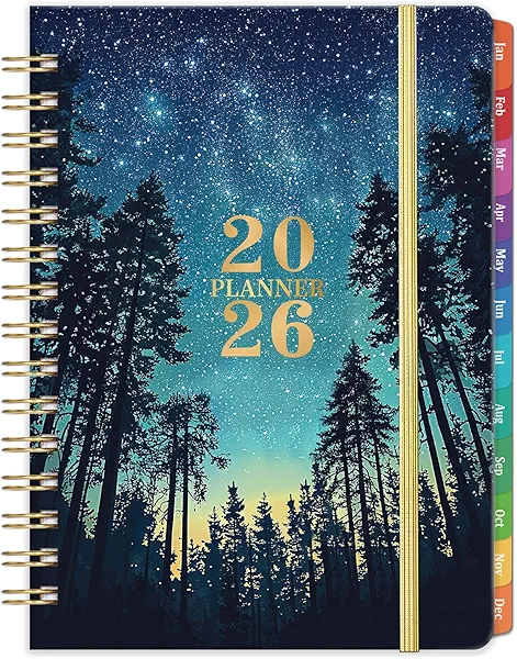 2026 Planner - Planner 2026 Weekly and Monthly from Jan. 2026 - Dec. 2026, Calendar Planner for 2026 with Colorful Tabs, Inner Pocket, 6.4" x 8.5"