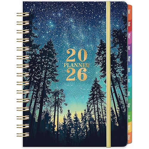 2026 Planner - Planner 2026 Weekly and Monthly from Jan. 2026 - Dec. 2026, Calendar Planner for 2026 with Colorful Tabs, Inner Pocket, 6.4" x 8.5"