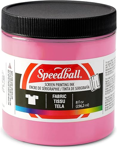Speedball Tinta de impresión de pantalla de tela, 8 onzas, algodón rosa de azúcar para camisetas y serigrafía