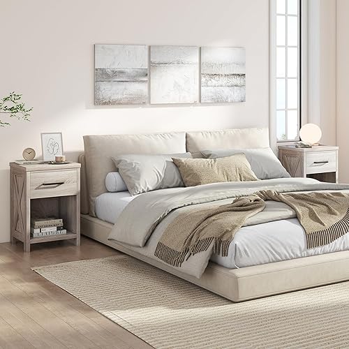 Giantex Farmhouse Nightstand Set of 2 - Thumbnail 4