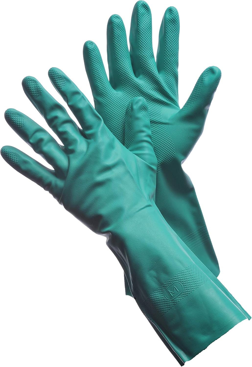 PREMIUM CHEMICAL RESISTANT GLOVES - GREEN NITRILE,13" FLOCK LINED, 15MIL - 12 PAIRS -X-Large