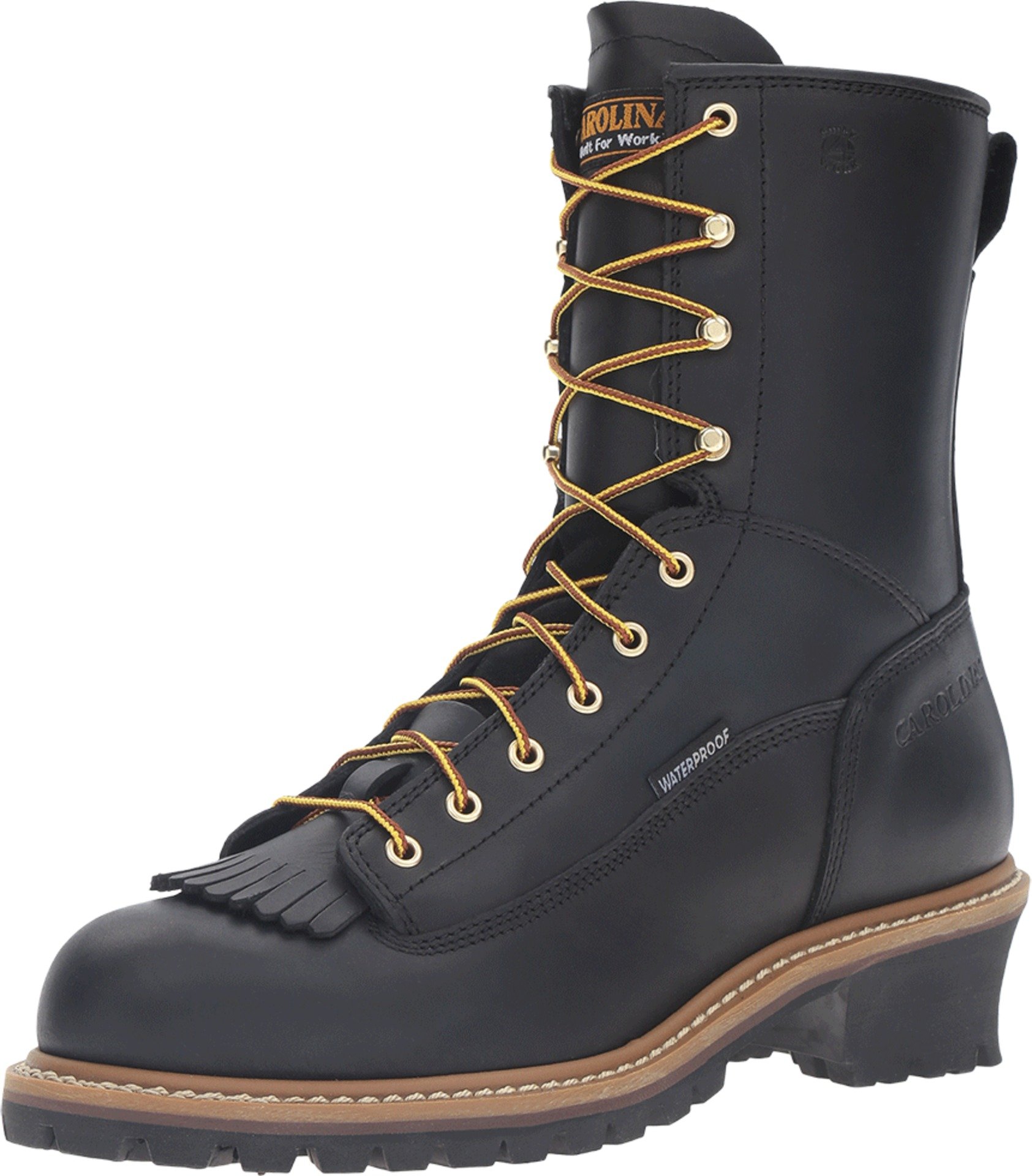 Carolina 8" Logger Boots for Men - Waterproof Work Boots with Scubaliner - Slip-Resistant Steel-Toe Footwear