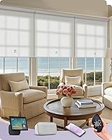 Vista 41 de Graywind - Cortinas solares motorizadas compatibles con Alexa, Google, WiFi, casa inteligente, control remoto, persianas eléctricas con filtro