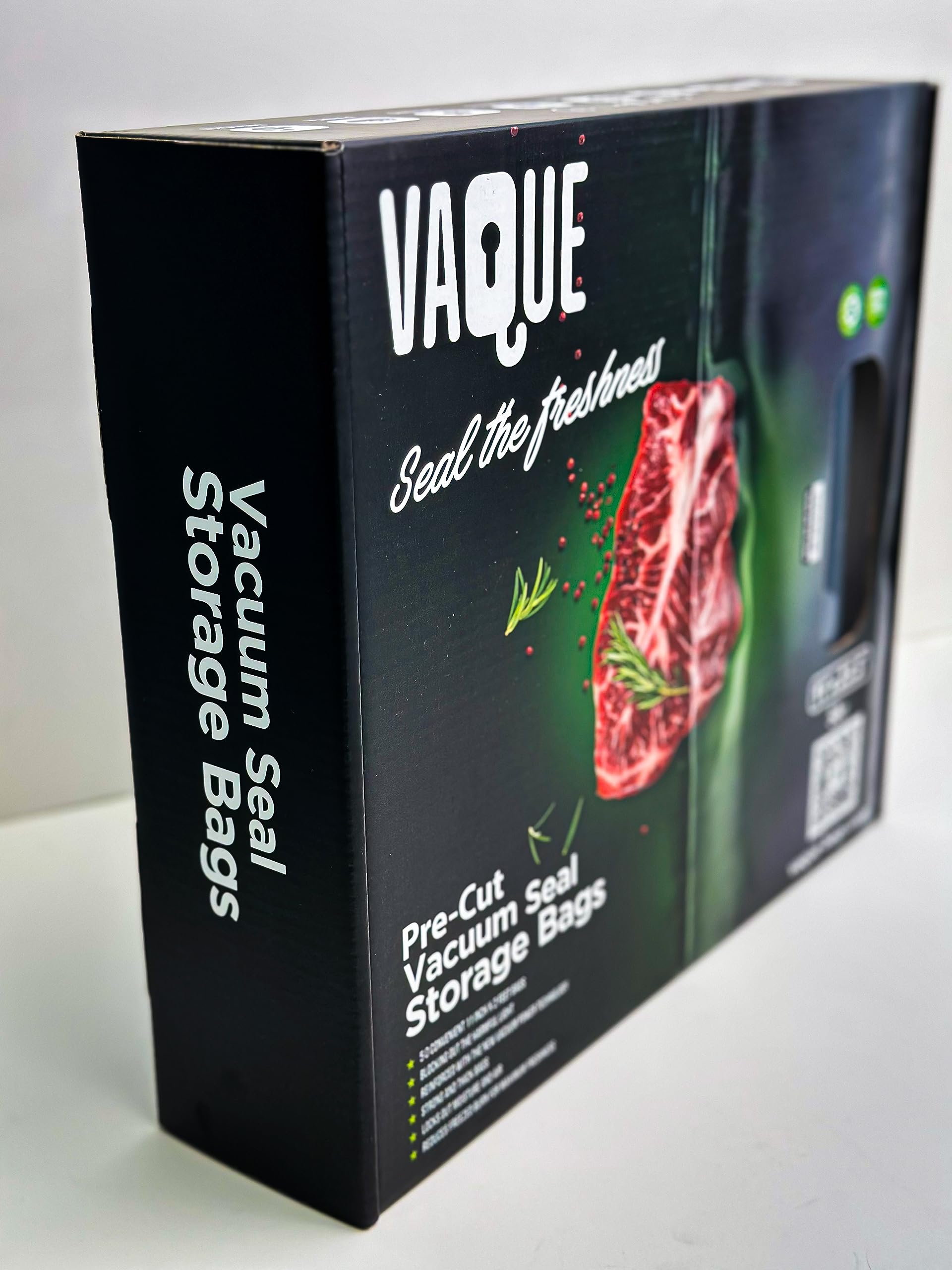 50 ct Pre-Cut Vacuum Seal Storage Bags by Vaque, Double -Layered Protection with maximal strength and thickness