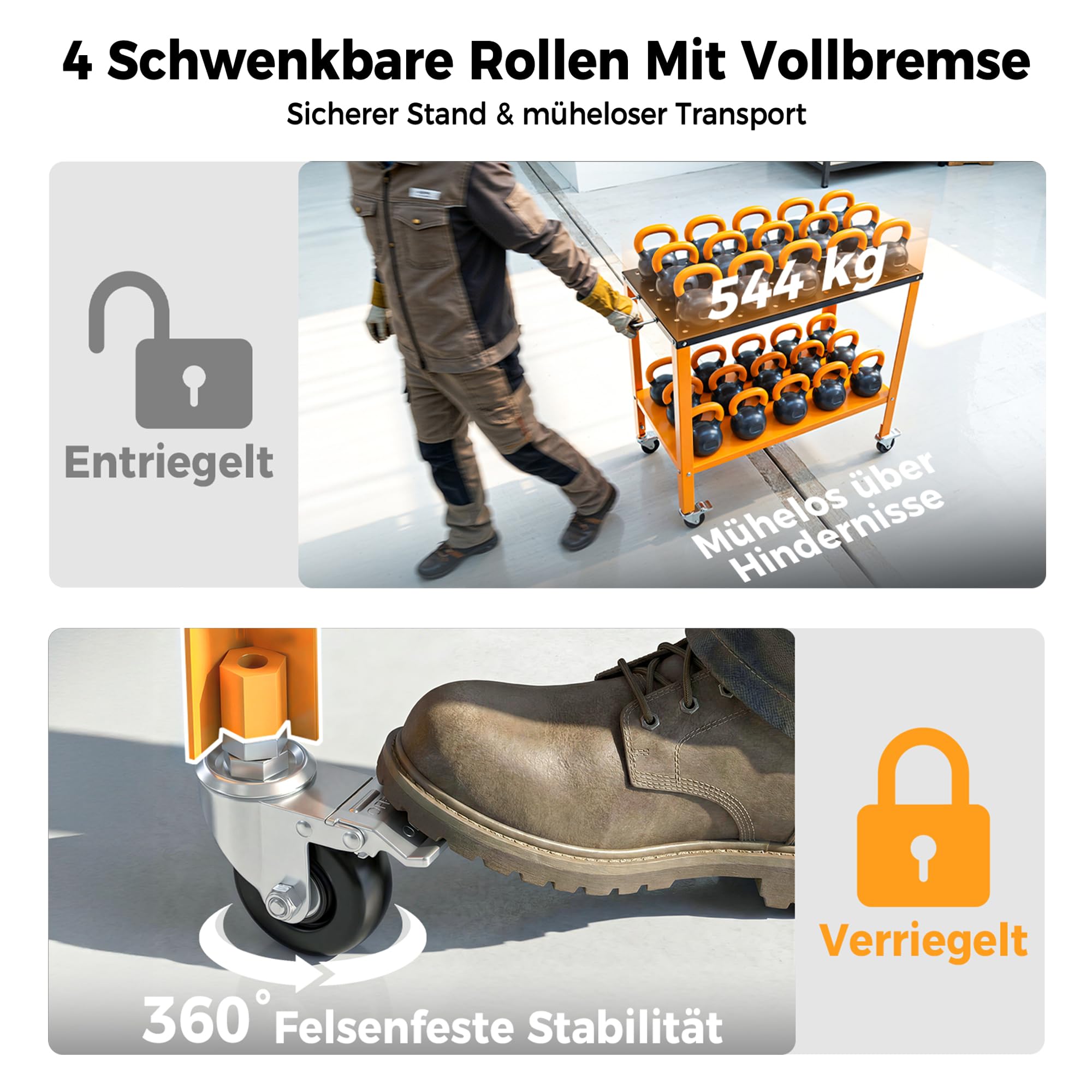 Mobiler Schweißtisch 91x46 cm, Tragkraft 544 kg, Werkbank Tischplatte für Schwarzer Oxidbeschichtung, 4 Feststellbare Rollen & Werkzeugschlitzen, 94 Befestigungslöcher, Stabil & Flexibel für Werkstatt
