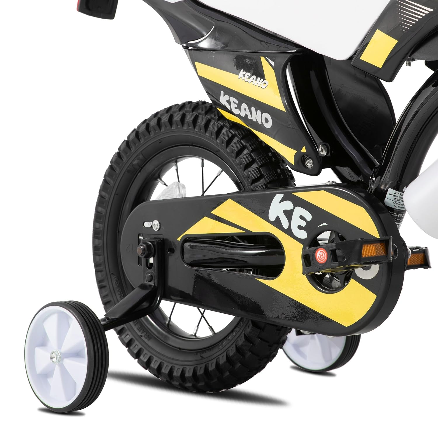 KEANO Motocross Style Kids Bike for Boys Girls Ages 3-7 Years, 12 & 16 Inch Bikes with Training Wheels and Number Plate, Children Bicycles Black 7 KEANO Motocross Style Kids Bike for Boys Girls Ages 3-7 Years, 12 & 16 Inch Bikes with Training Wheels and Number Plate, Children Bicycles Black - Image 5