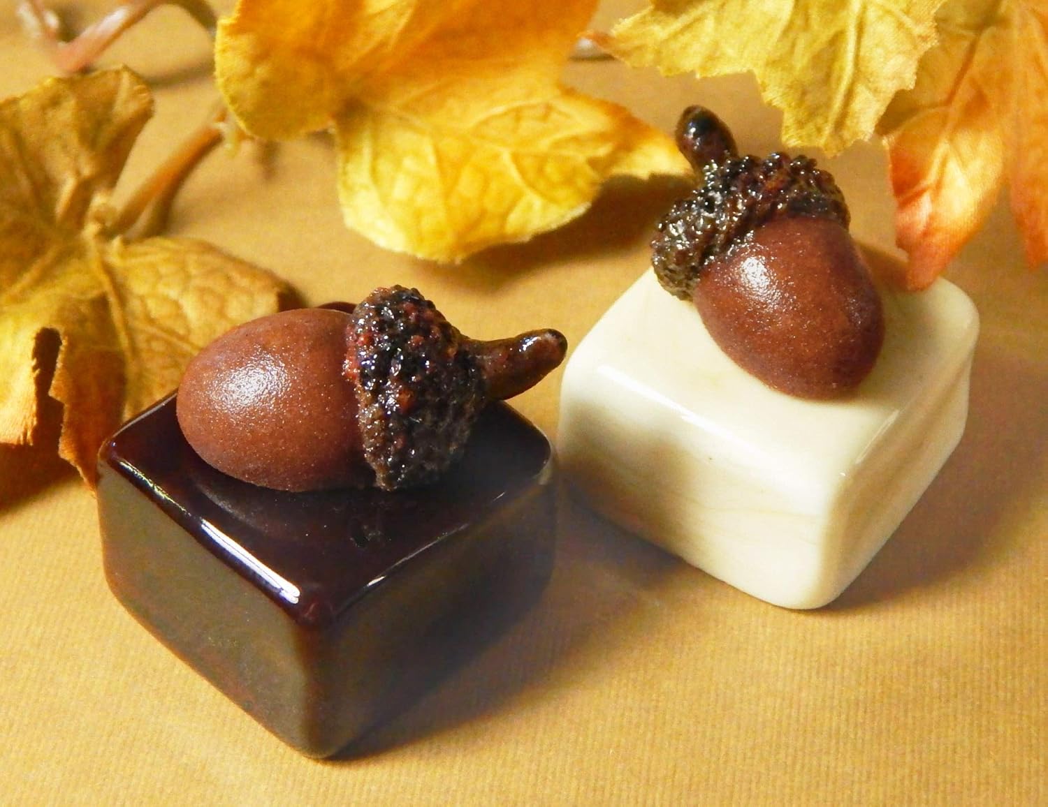 Glass Chocolate with Acorn Autumn Halloween Décor