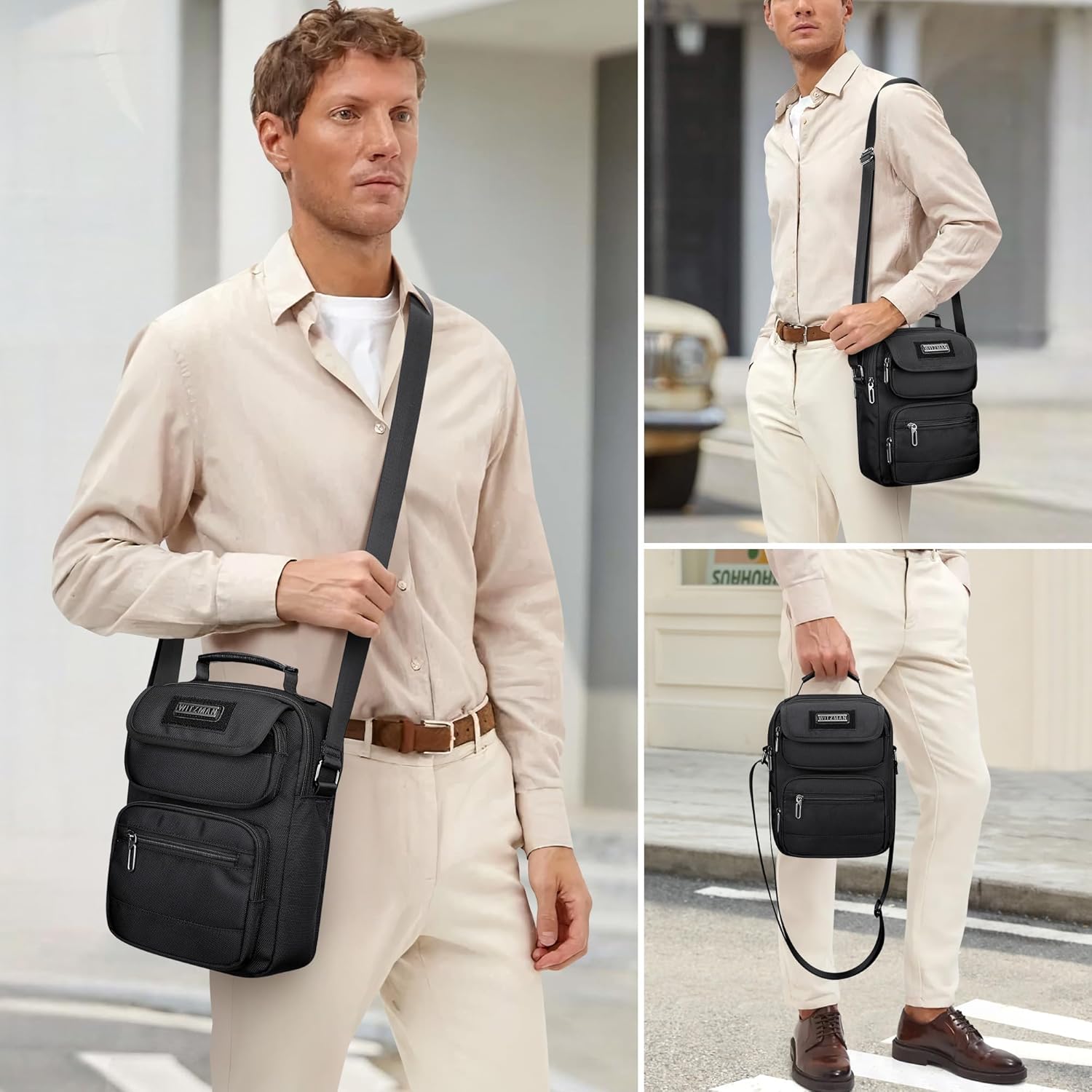 WITZMAN Crossbody Bag for Men Messenger Bag Lightweight Man Purse Small Nylon Casual Shoulder Bags for Work Travel - Image 2