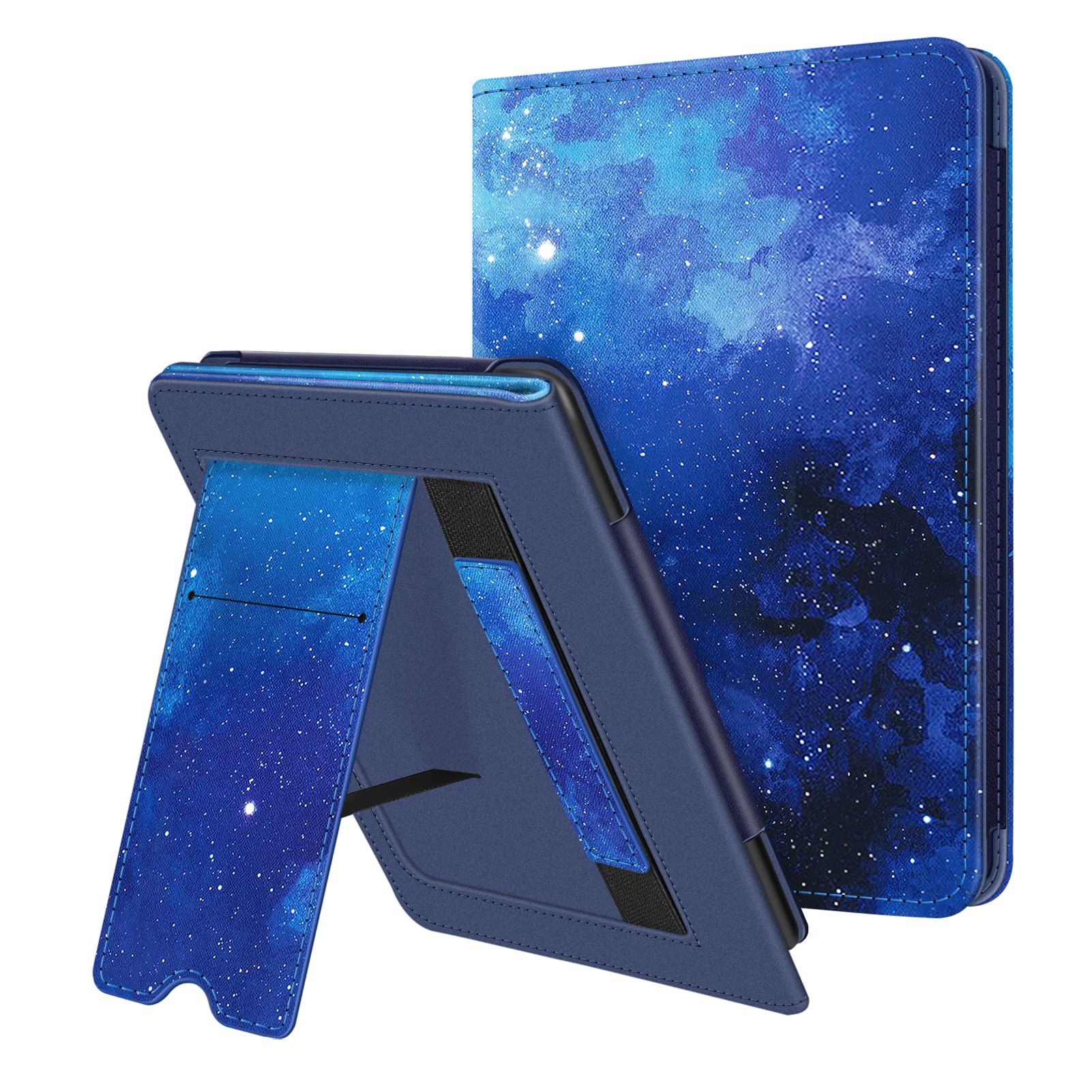 Fintie Stand Case for 6" All-New Kindle (2022 Release) - PU Leather Cover with Card Slot & Hand Strap for Kindle 2022 11th Generation Model No. C2V2L3 (NOT fit Paperwhite or Oasis), Starry Sky-image-7
