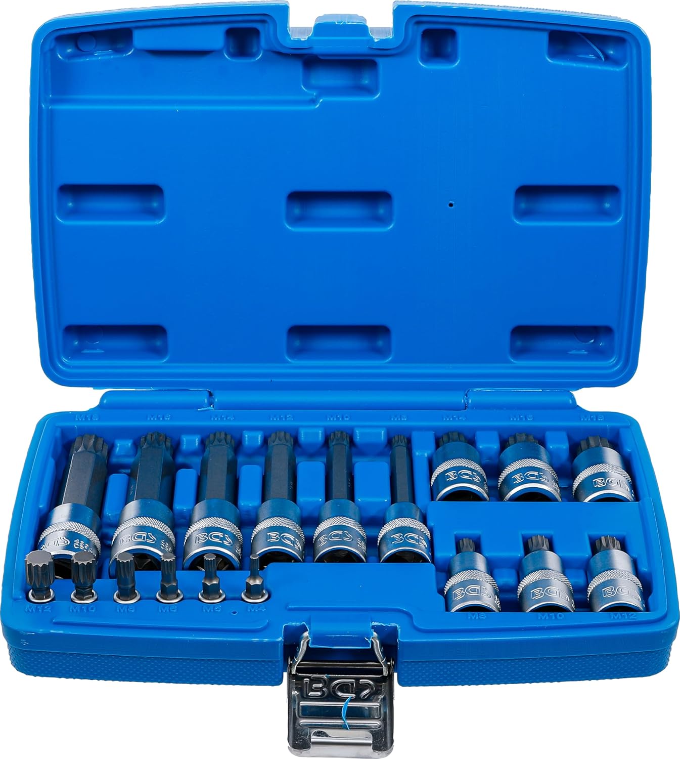 BGS 5172-1/4" / 1/2" (6.3mm) Socket Set - Inner Multiple Tooth (for XZN) - 18 Pieces