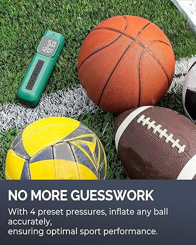 Miniatura 3 de ETENWOLF Bomba de bola eléctrica P200 2000mAh Bomba de aire deportiva con manómetro digital para baloncesto, fútbol, voleibol