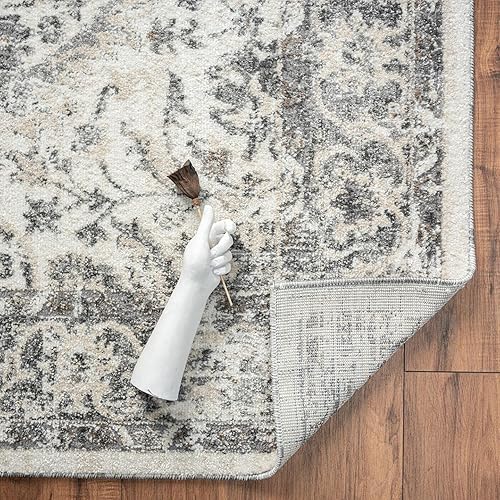 Miniatura 8 de LUXE WEAVERS Euston Collection 8060 - Alfombra moderna y oriental plateada de 6 x 9 pulgadas