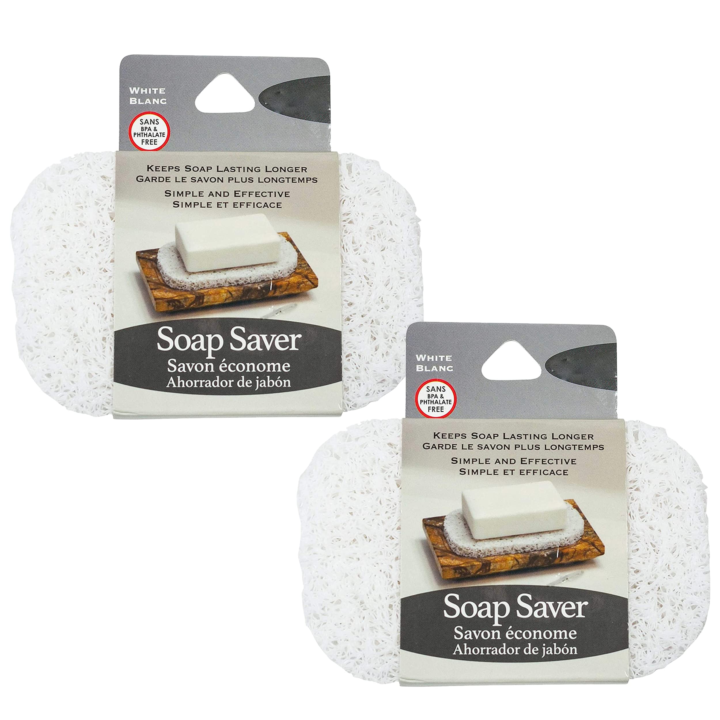 JacentWhite Soap Saver Soap Holder, 2 Count - 1 Pack