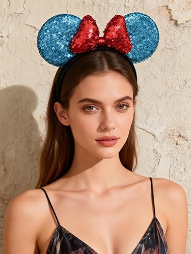 Miniatura 4 de A Miaow Diadema de Orejas de Ratón Negro 3D con Lentejuelas MM Purpurina Mariposa Hebilla para Cabello Suministros del Parque Adultos Mujeres