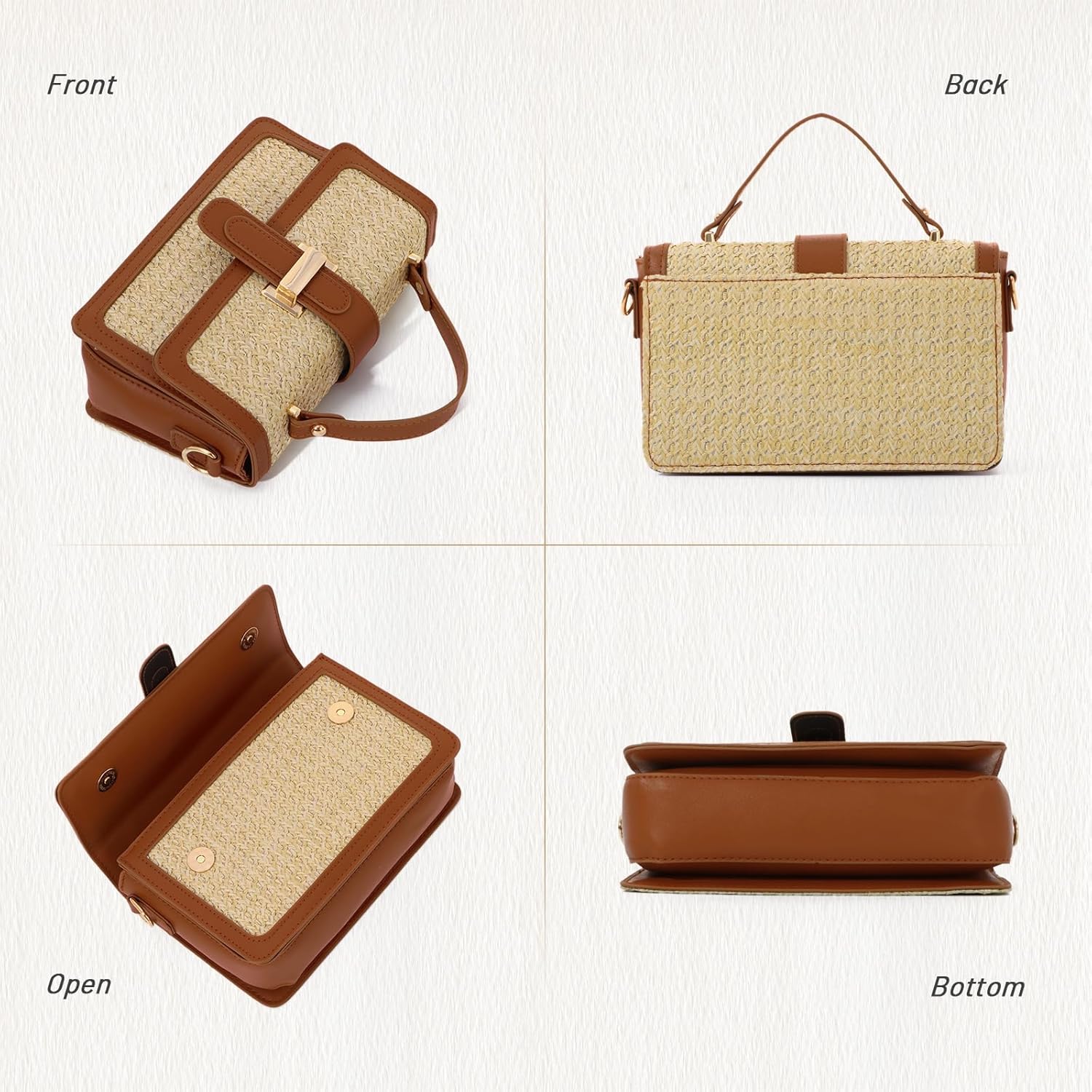 Emprier Summer Straw Crossbody Bags for women Trendy Woven Handbags Straw Clutch purses for Vacation