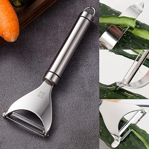 Miniatura 6 de GUYUCOM - Pelador de frutas y verduras de acero inoxidable ultra afilado con removedor de ojos para papa, manzana, zanahoria y verduras