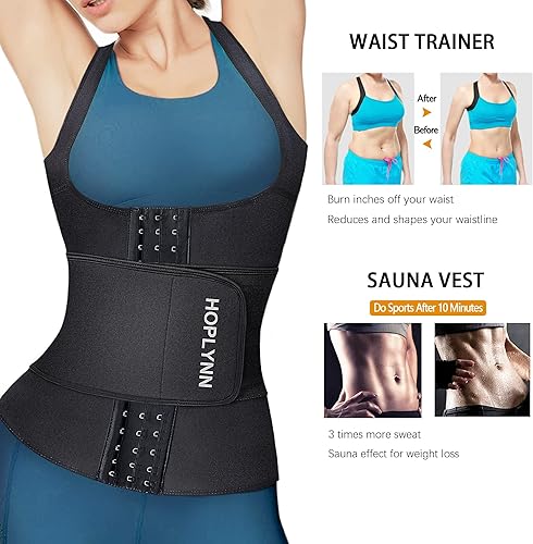 Miniatura 3 de Chaleco de neopreno para entrenamiento de cintura para sudar y sudar, para mujer, con control de abdomen, moldeador de cintura