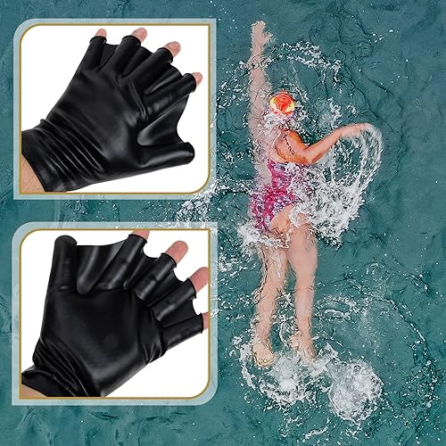 Miniatura 9 de Baluue 2 guantes de natación, guantes de natación acuática, para entrenamiento en agua, palmeados a mano, para hombres, mujeres, adultos,
