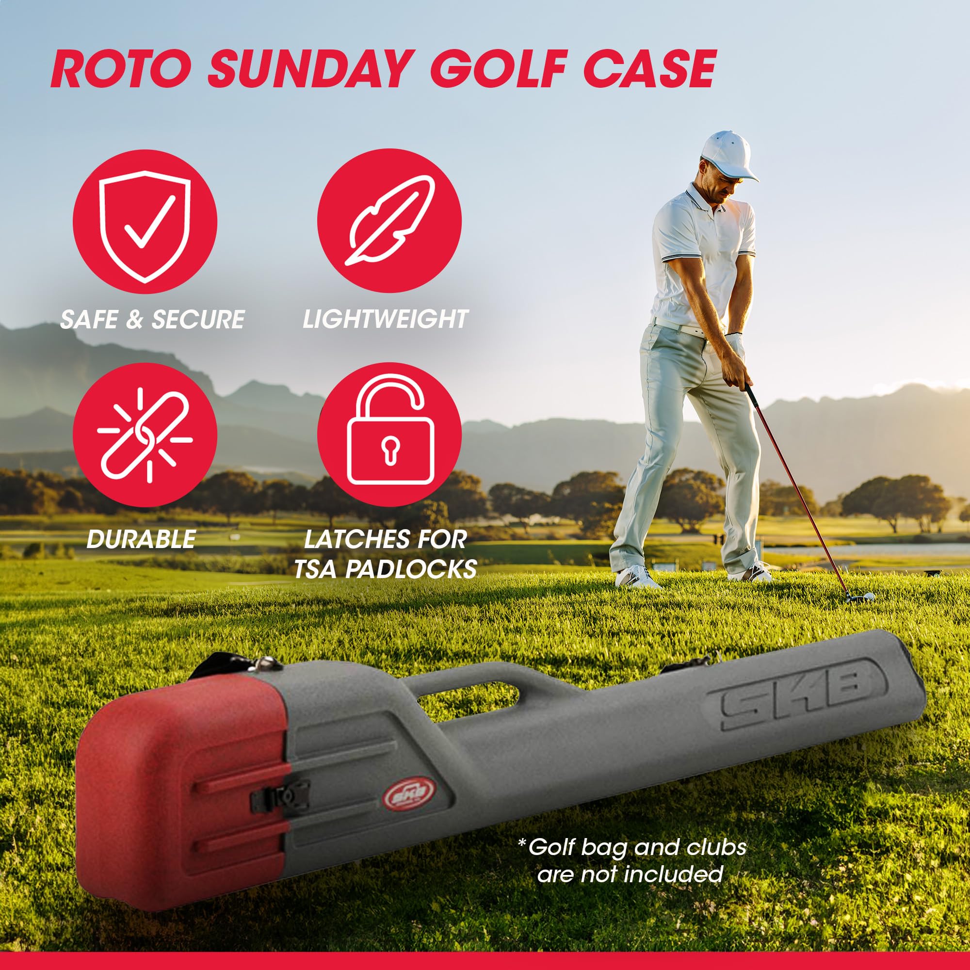 SKBゴルフトラベルクラブケース SKB Cases ATA Deluxe Golf Bag Travel Case - Hard Plastic