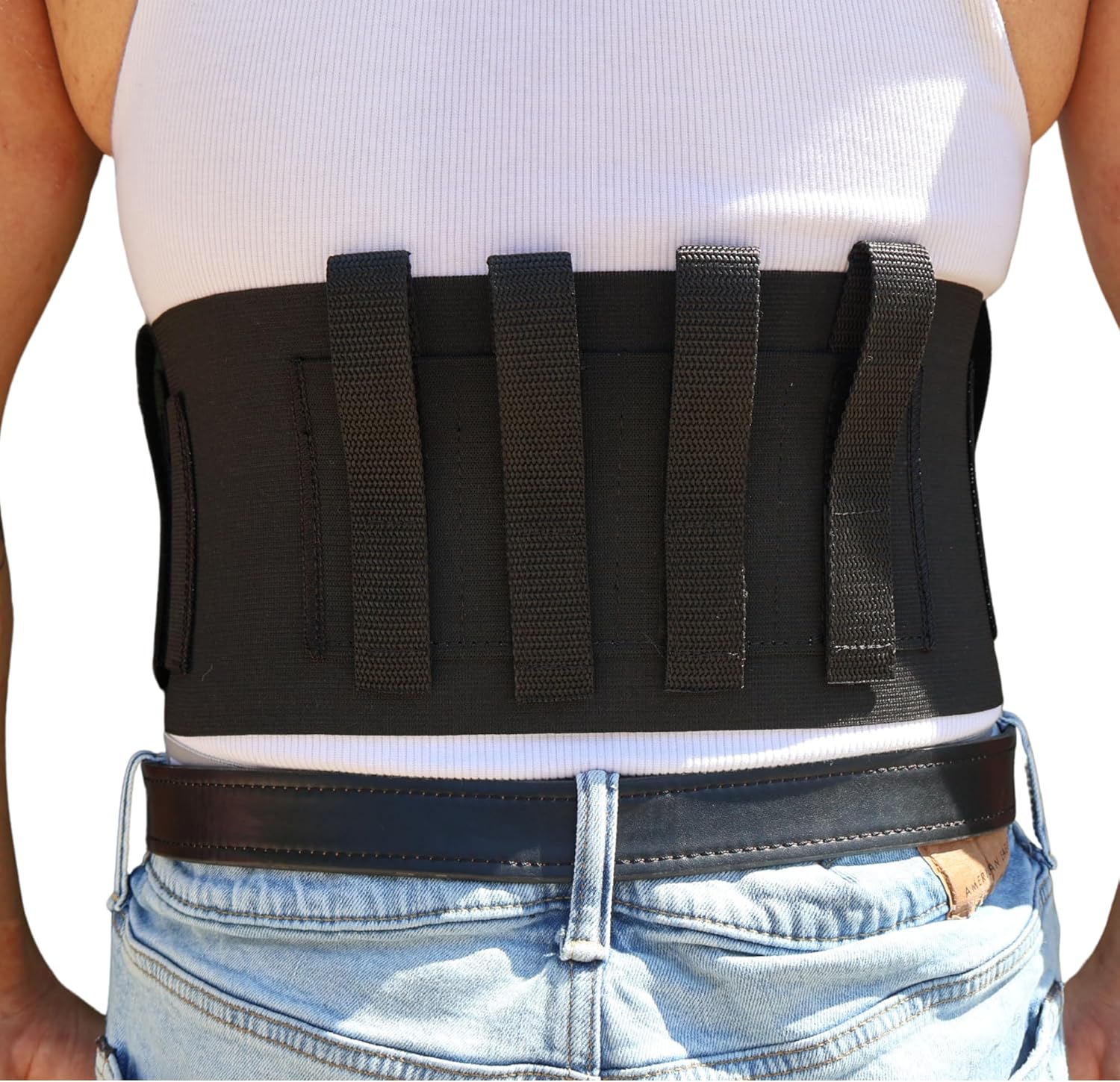 Tactical Belly Band Holster - 6" Wide, 2 Guns, 4 Mags, Flashlight and Accessory Pocket - CCW - Concealed Carry, Gun Holster - Mag Holster - Waist or Chest, Black - Made in The USA