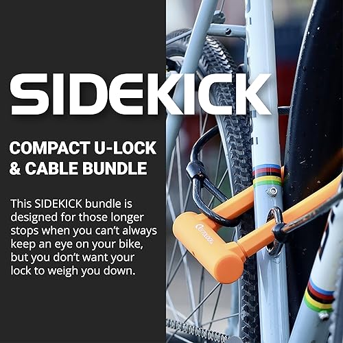 Miniatura 2 de OTTOLOCK Sidekick - Cerradura compacta en U y cable  Cerradura de bicicleta antirrobo resistente con llaves, revestimiento de silicona, accesorios