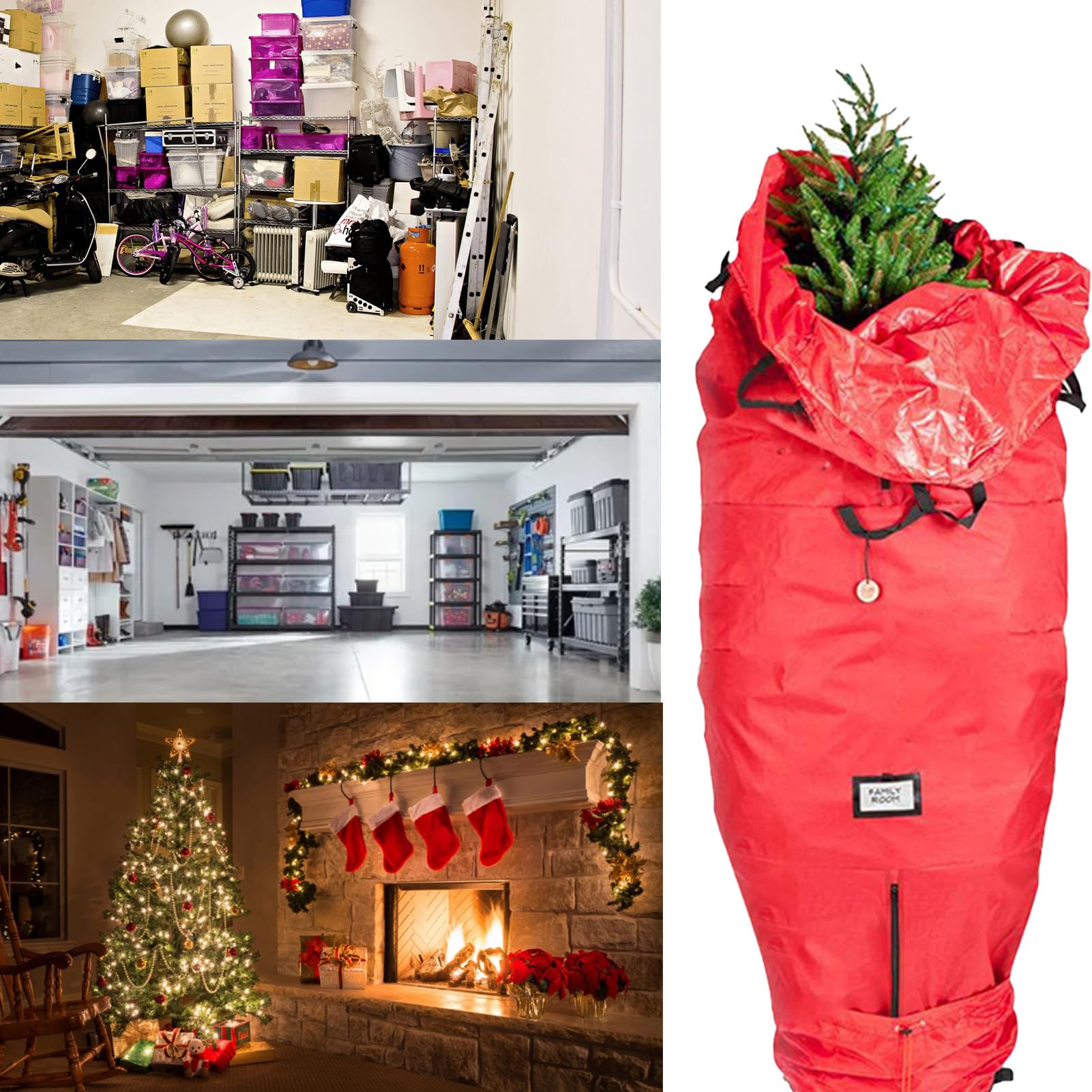 Contenitore verticale per albero di Natale - Borsa portaoggetti impermeabile | Borsa verticale in PE per alberi di Natale da 2,4 m, organizer per feste per ghirlande, decorazioni per la casa e oggetti