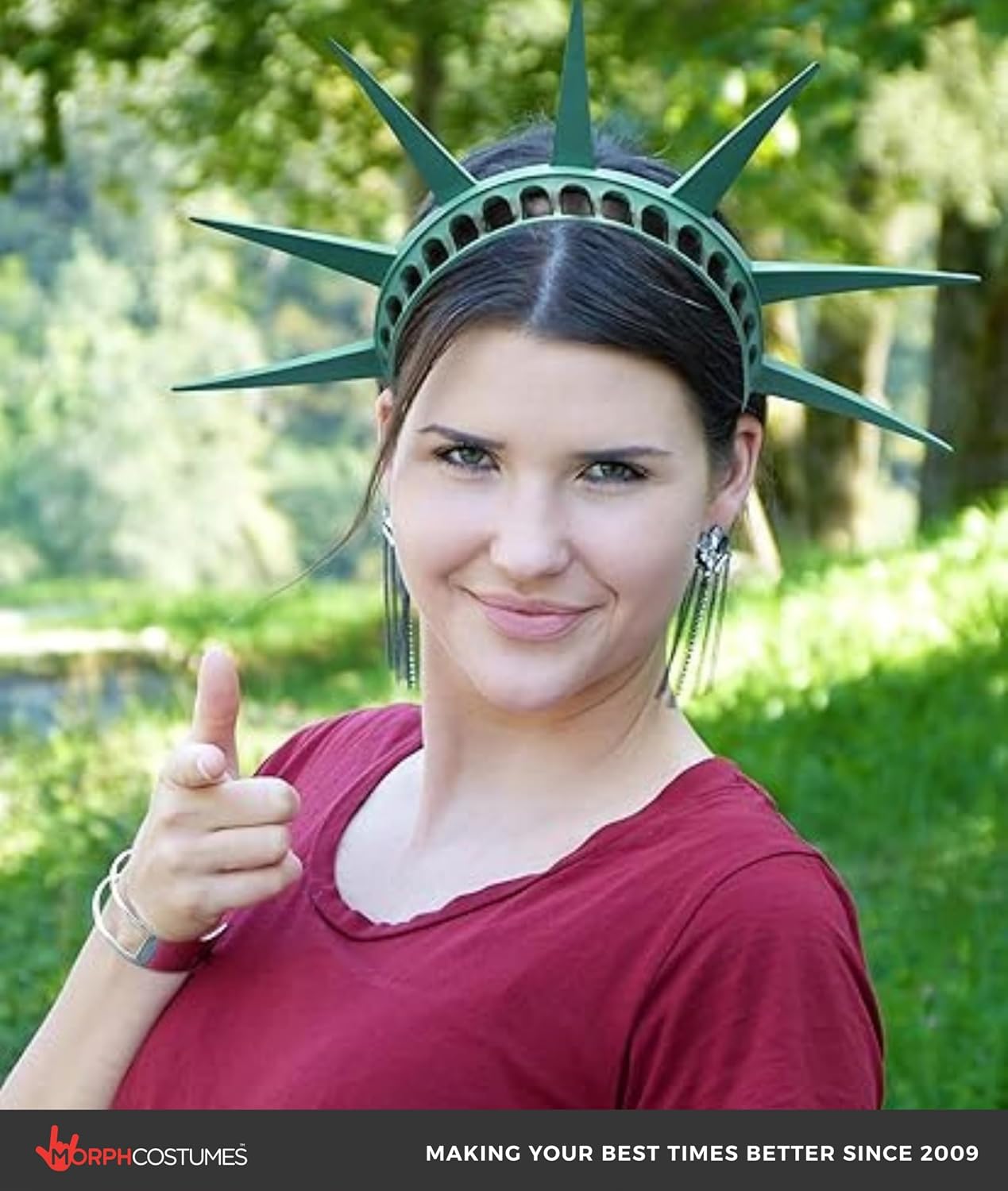 Nicky Bigs Novelties Statue of Liberty Crown Headband, Teal Latex