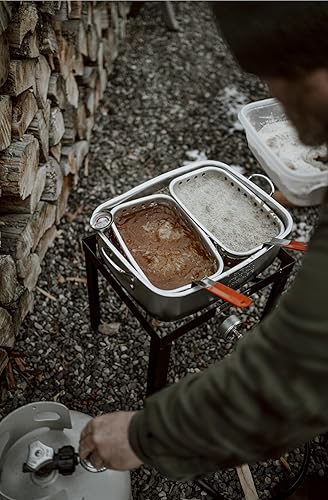 Miniatura 7 de Gas One Freidora Doble con 2 Canastas Quemadores de Propano para Cocinar al Aire Libre  Olla de Aluminio Resistente de 18Qt Freidora Profunda para