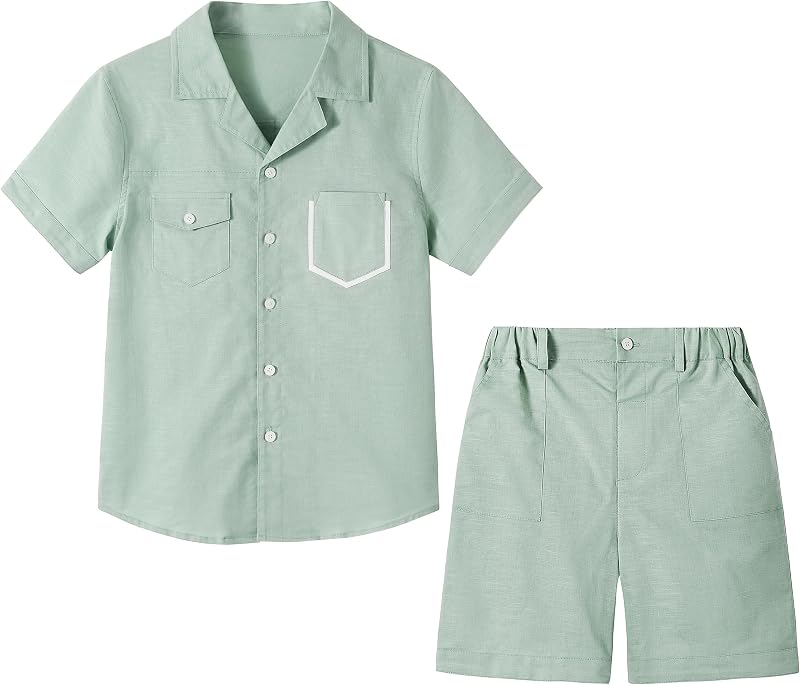 LOLANTA Big Boys Linen Sets Beach Clothes – SIZE AND WASH:(Tag size:120-160), fits heights ranging from