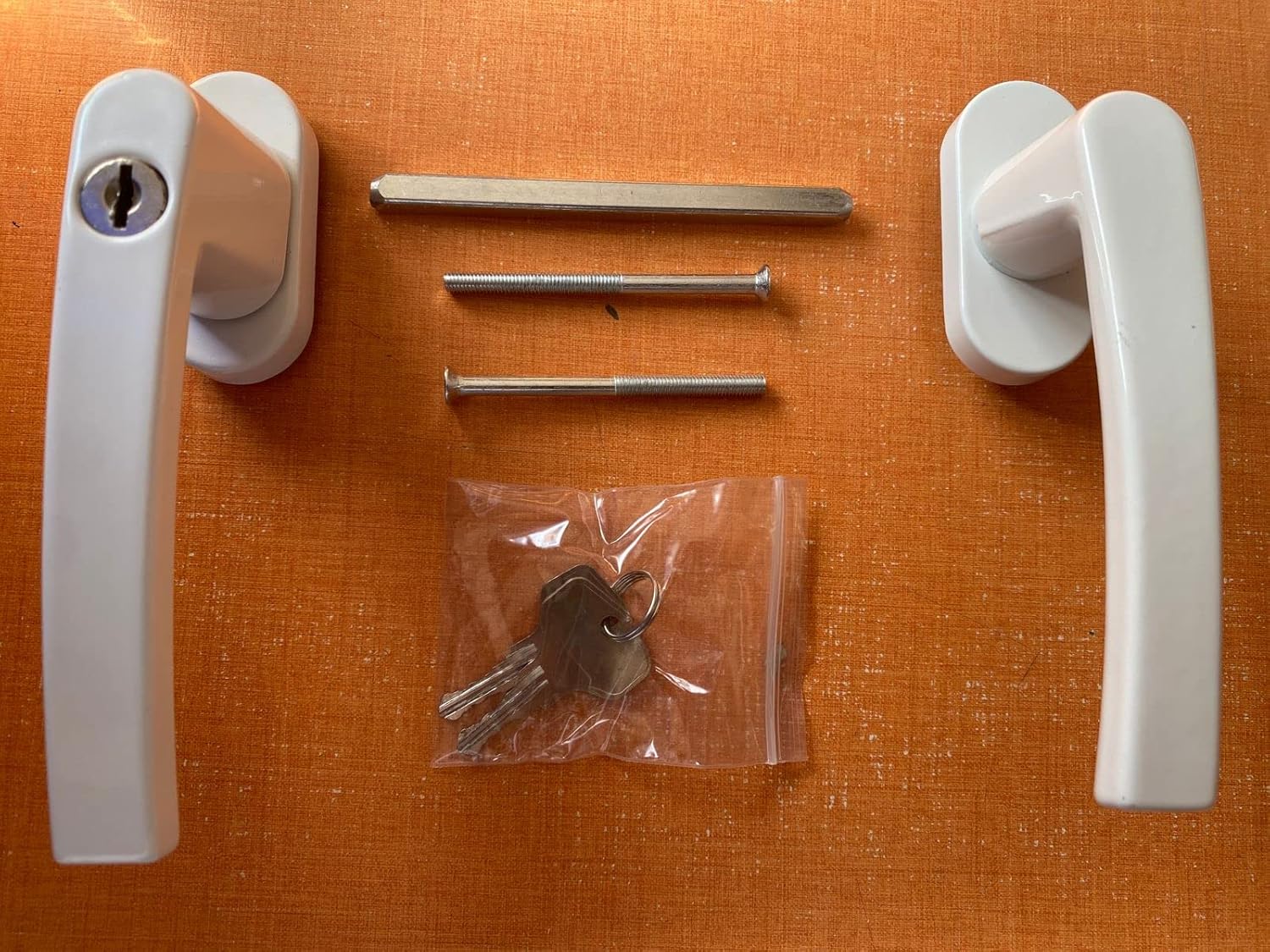 Super Aluminium UPVC Double Door Handle with One Side Key , One Side