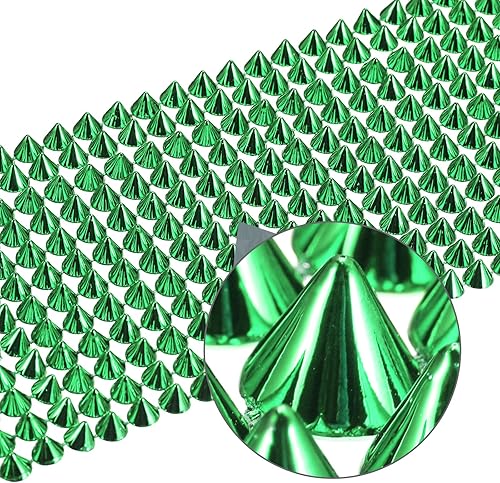 Miniatura 4 de uxcell 1 yarda de puntada en cono de punta, 12 filas de plástico con parte trasera plana, remache punk, cinta para manualidades, bolsos, decoración