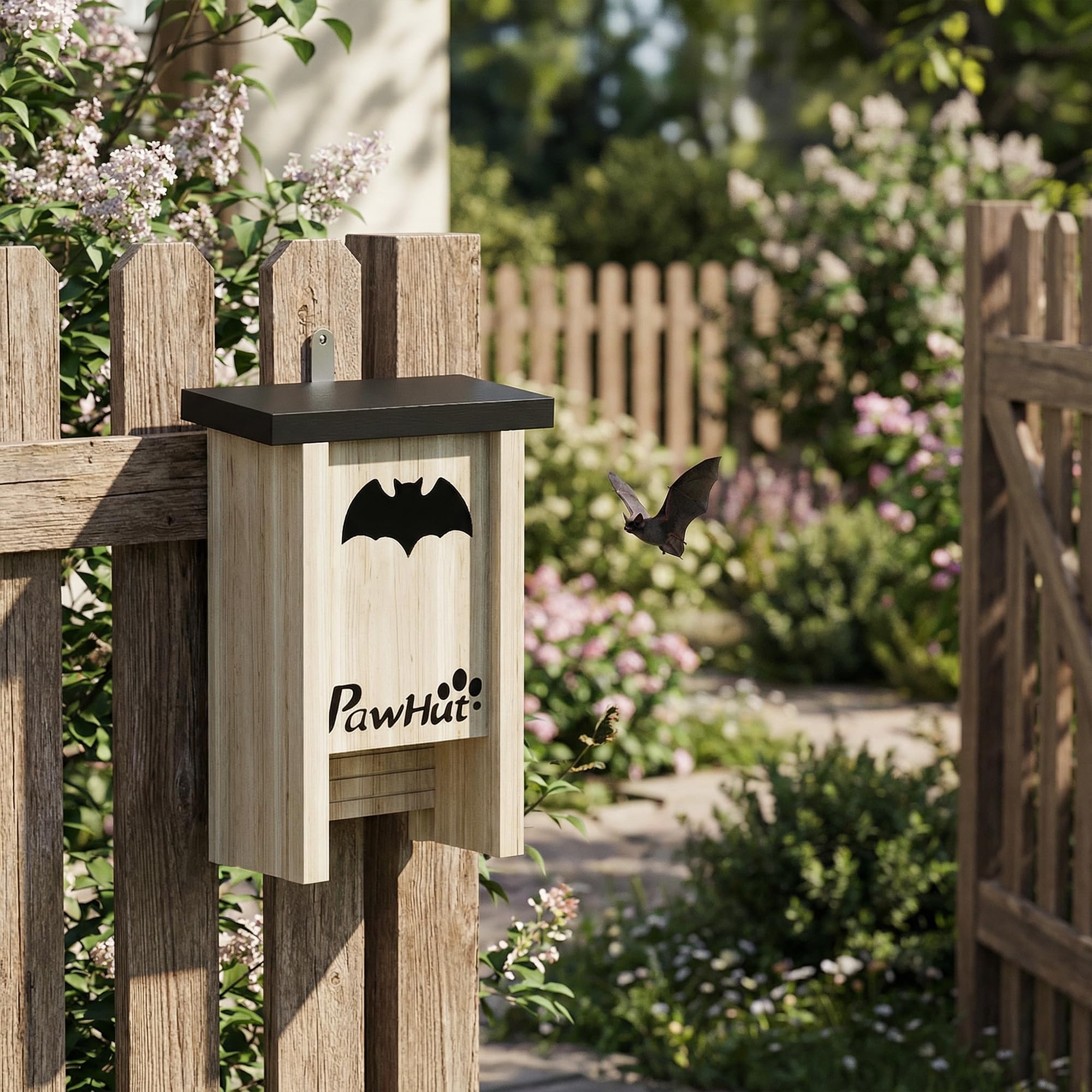 PawHut Pack de 3 Casas para Murciélagos de Madera Maciza, Cajas para Murciélagos, Resistente a la Intemperie, para Exterior, Jardín, Huerto o Granja, con Plataforma de Aterrizaje, Fácil de Colgar