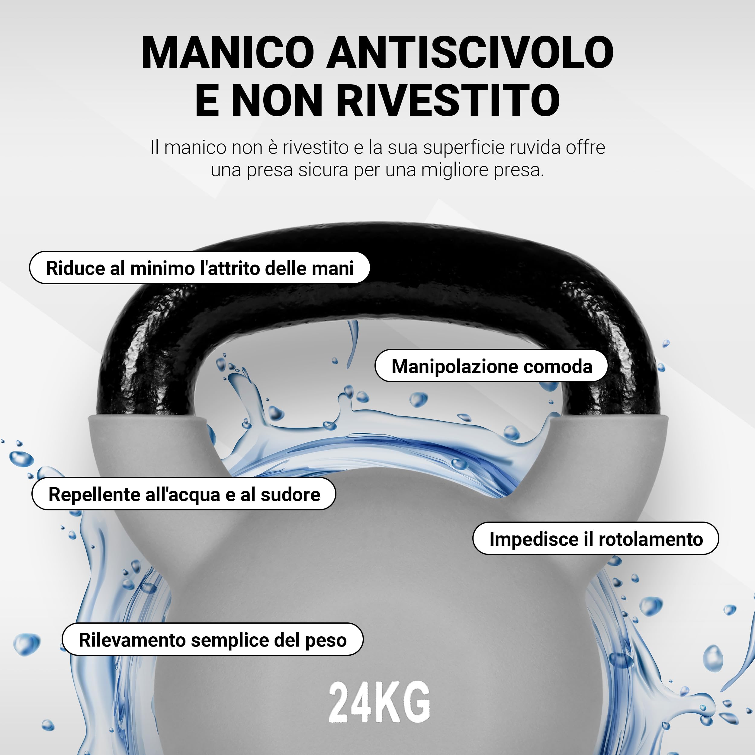 MSPORTS Kettlebell Professionale 2-30 kg | Ghisa Revestimento in Neoprene | incl. Workout PDF | Diversi Colori