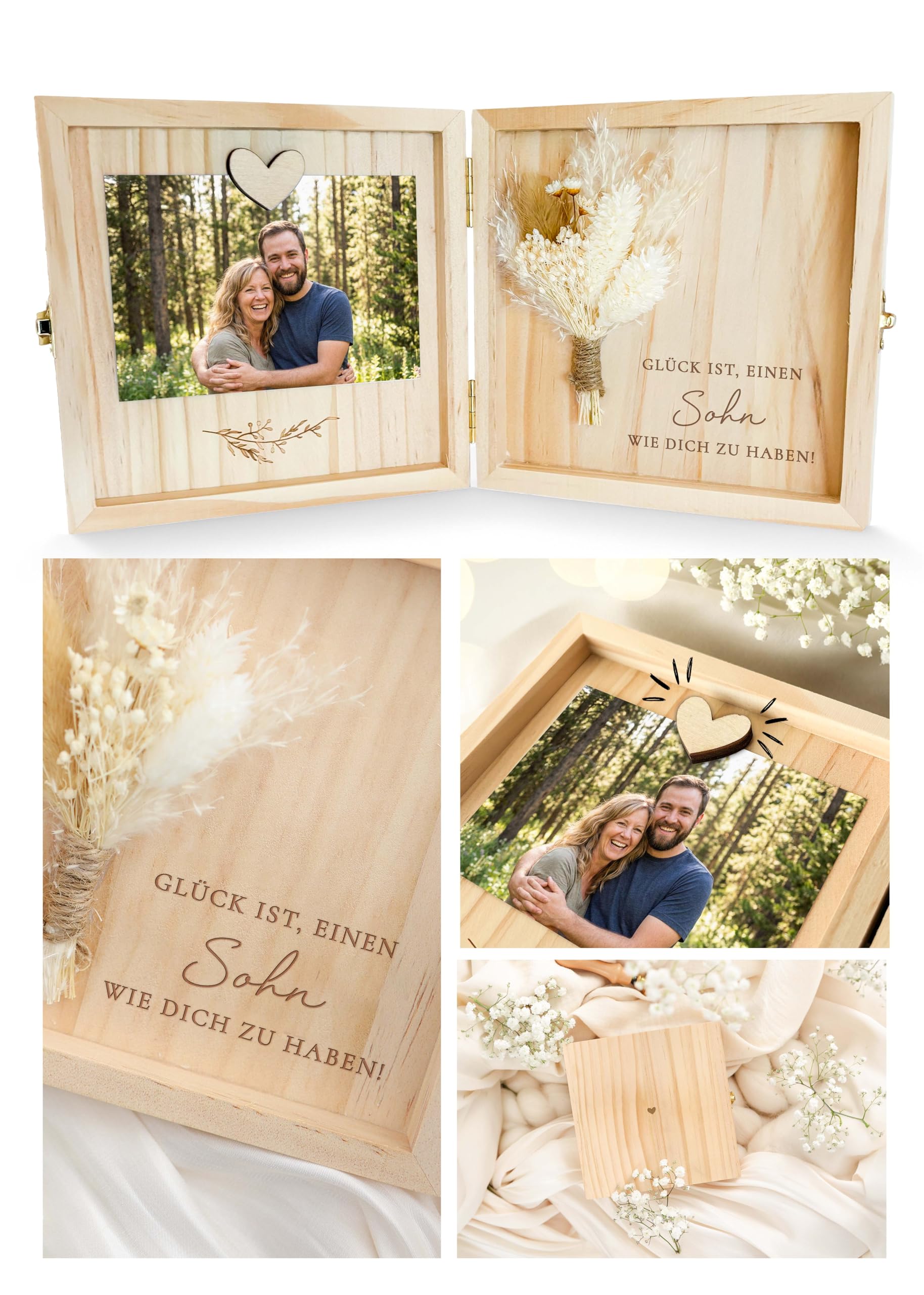 Joli Coon Holzschachtel Foto personalisiert - hochwertige Holzbox - Geldgeschenk - Hochzeit