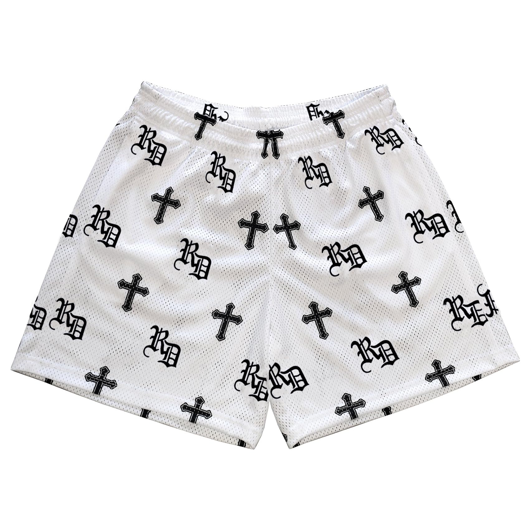 DIOTSR Mens Retro Casual Graphic Shorts Elastic Waistband Streetwear Athletic Basketball Running Active Shorts