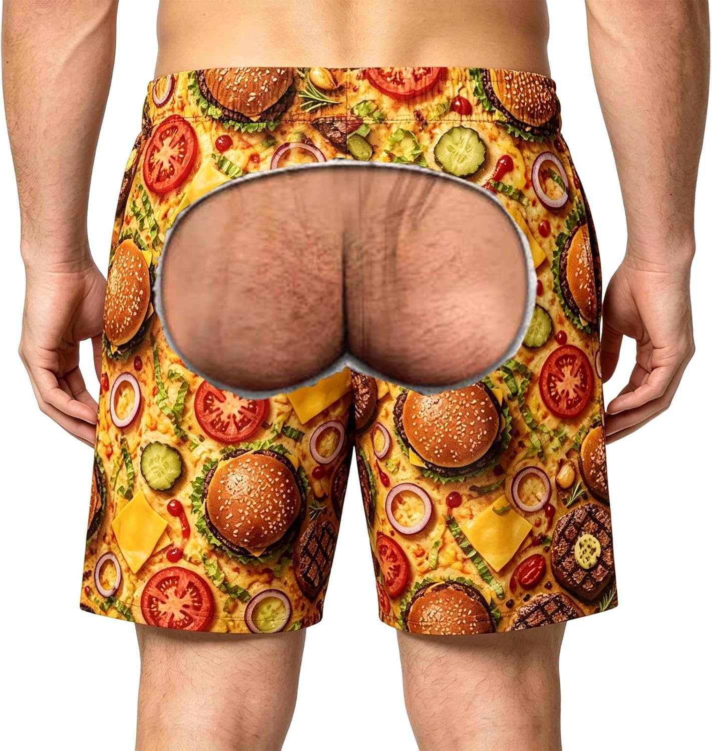 Generisch Men's Casual Shorts with Unique Graphic Print for Everyday Comfort and Beachwear