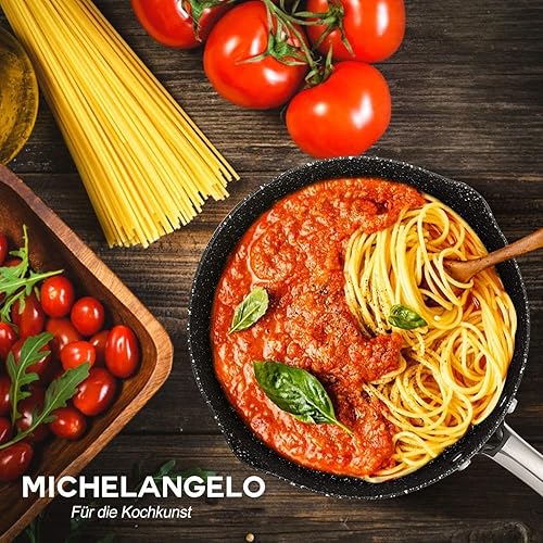 Miniatura 7 de MICHELANGELO 3 Quart Saucepan with Lid, Hard Anodized Nonstick Sauce Pan with Strainer Lid & Pour Spouts for Easy Pour, Granite Derived Coating