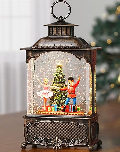 Miniatura 16 de Nativity - Linterna de globo de nieve con forma de ángel de Navidad, decoración musical iluminada de Navidad para interiores con música, Ángel y