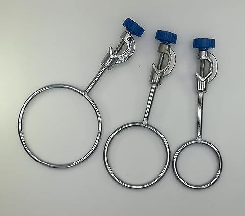 Miniatura 2 de MALAB Anillo de soporte de laboratorio de 2.362 in, 3.150 in, 3.937 in, en un paquete de hierro fundido galvanizado (níquel blanco)