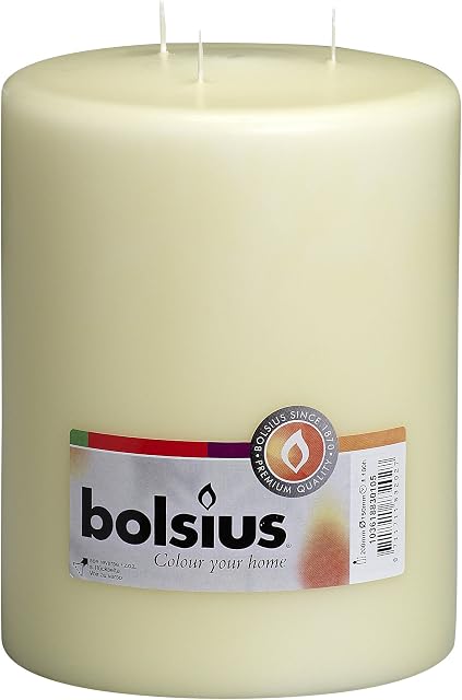 BOLSIUS Multi Wick 15 x 20 cm, Ivory, Paraffin Wax, 15x15x20 cm
