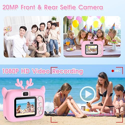Miniatura 3 de Cámara digital para niños pequeños para niños de 3, 4, 5, 6, 7, 8, 9 años, regalos de cumpleaños de Navidad, juguetes de cámara digital para regalos