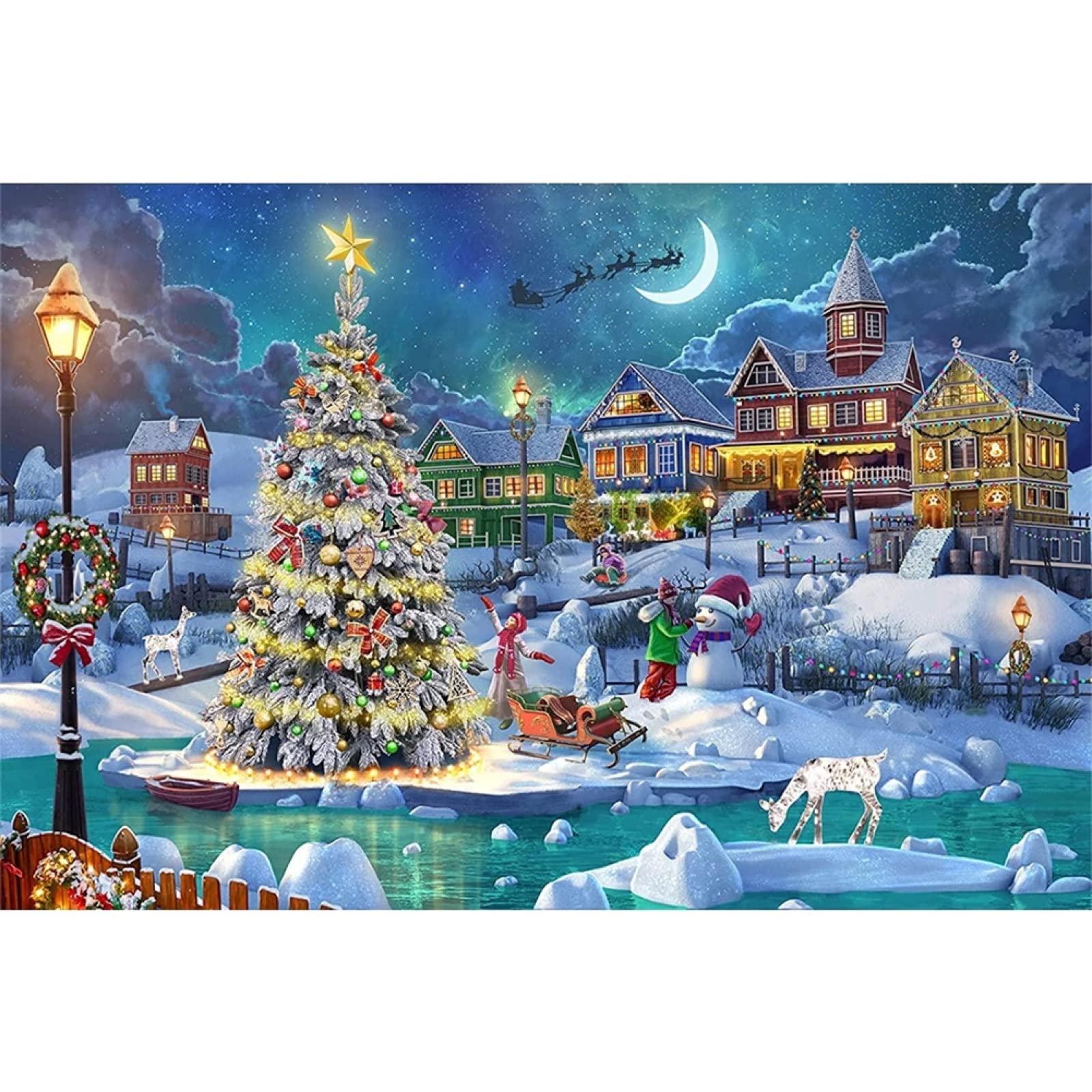 Kit DIY 6 Cartes De Noël Diamond Painting 5D - Avec Strass, Outils Et Enveloppes - Idéal Pour Créer Des Cartes De Vœux Personnalisées