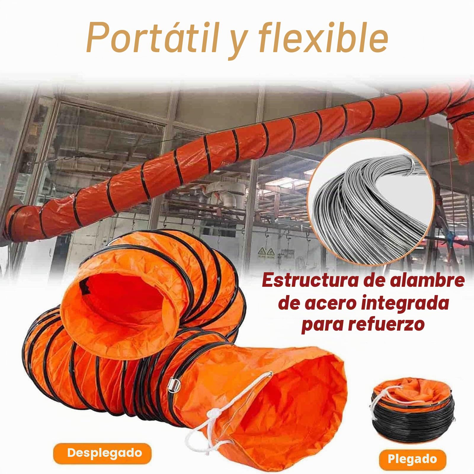 Manguera de conducto de ventilador extractor, conducto flexible de HVAC para conductos de aire, ideal para aplicaciones de sótano, baño y ático, longitud de 1,83 m, diámetro de 20 cm