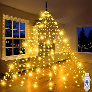 Uping Guirlande Lumineuse Sapin de Noël 400 Led 2mx20 Guirlande Sapin de Noël Lumineux Led Lumiere Decoration Exterieur Intérieur par USB (Blanc Chaud)