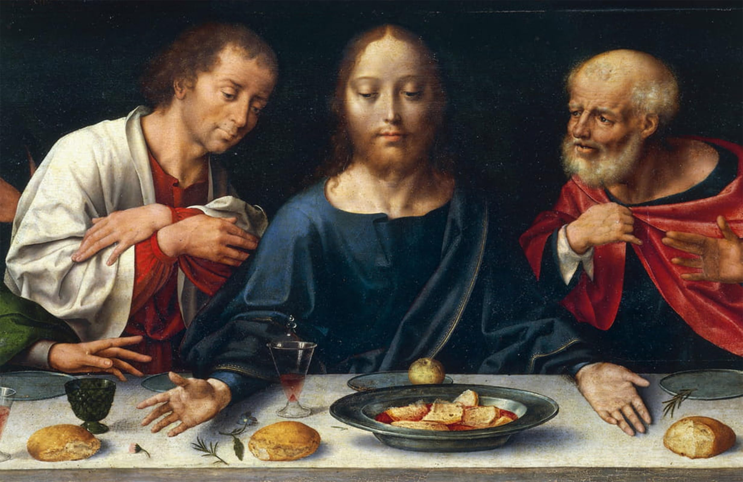 SERENDIPITP Aesthetic Poster Photo Wall Print Retro Picture the Last Supper Christ Between John and Peter by Joos Van Cleve Modern Wall Artwork for Home Decor 60x90cm
