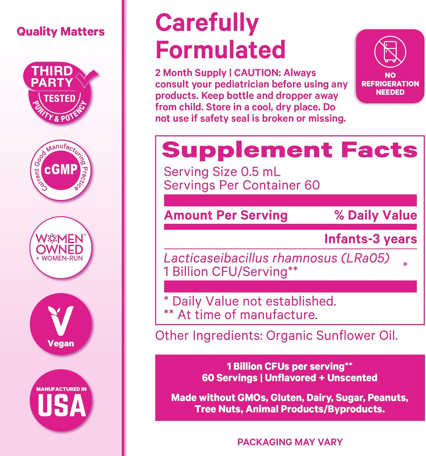 Pink Stork Baby Probiotic Drops, Newborn, Infant & Toddler Probiotics to Help Aid Digestion and Constipation Support, Newborn Essentials - 1 fl oz, 2 Month Supply - Image 6