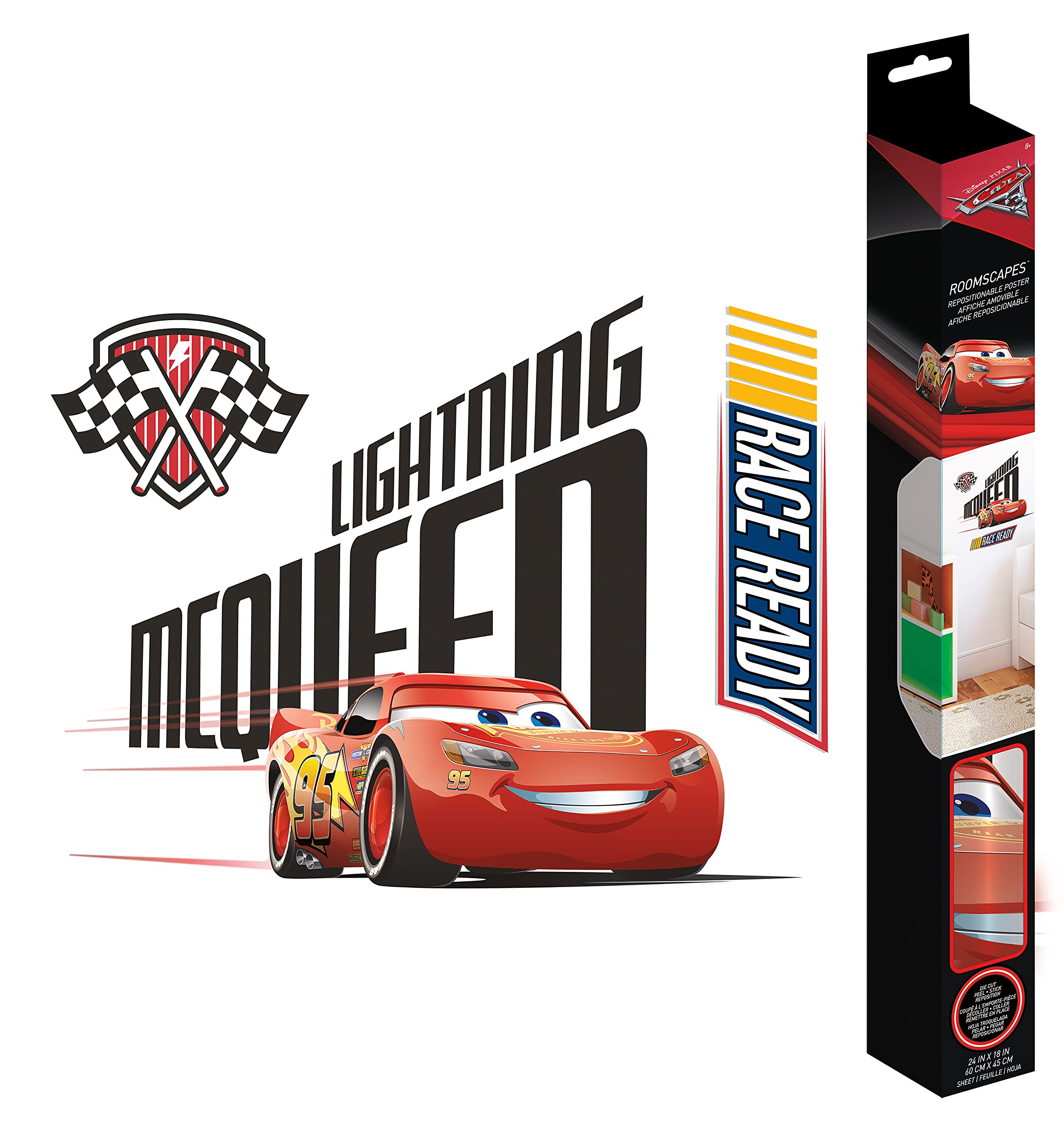 Affiche Disney Cars 3 repositionnable : changez de déco sans colle ni trou sur vos cloisons