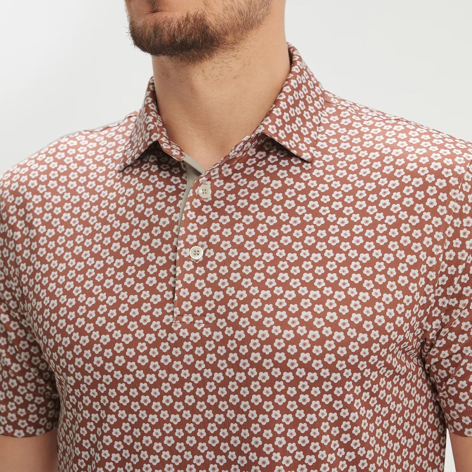 Golf Shirts for Men Dry Fit Short Sleeve Print Performance Moisture Wicking Polo Shirt
