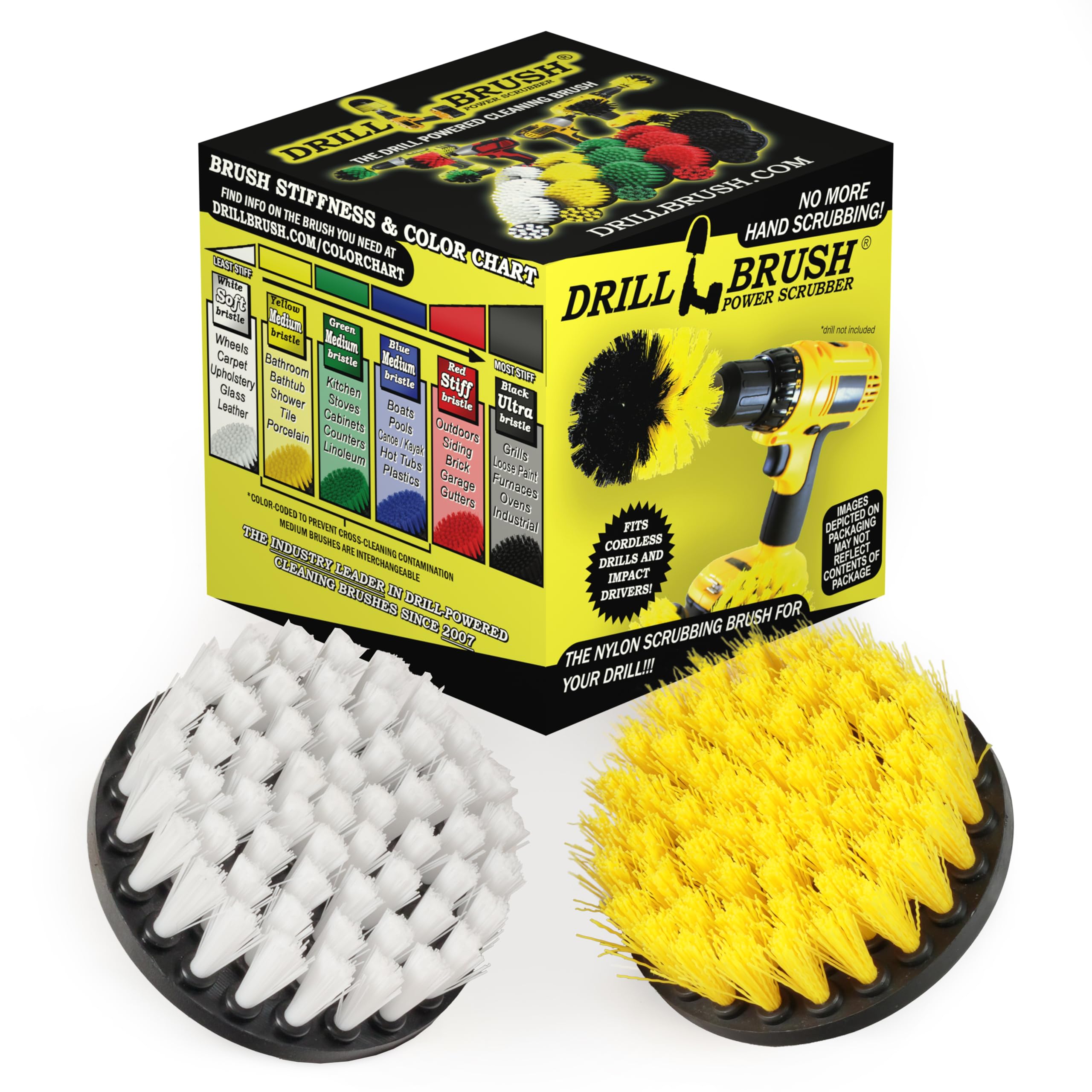 Drill Brush - Large Spin Brush Cleaning Kit - Hard Water Stain Remover