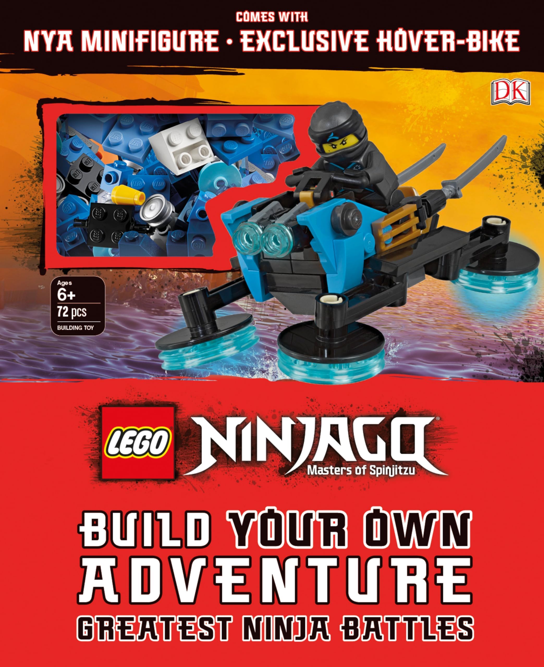 - LEGO NINJAGO Build Your Own Adventure Greatest Ninja Battles: with Nya minifigure and exclusive Hover-Bike model